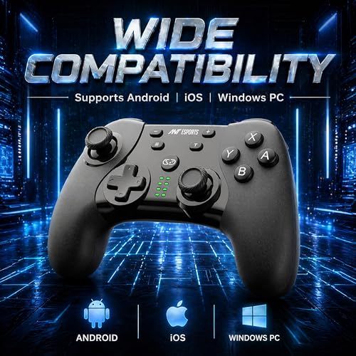 Image of Ant Esports Cosmos 3-Mode Wireless Gaming Controller, Hall Effect Precision Joysticks with Hall-Linear Triggers, Bluetooth 5.3, 2.4GHz, Fast Type-C Charging for PC, Switch, Android TV, Mobile- Black