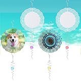 4pcs 10inch Sublimation Wind Spinner Blanks for Yard and Garden, 3D Metal Hanging Wind Sculpture wit