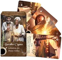 Baralho Cigano Conselhos de Preto Velho - Em Português - 36 Cartas - Plastificado