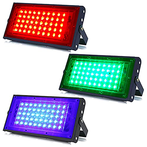 Image of MLD BL2379 10w Led Flood Lights IP66 Waterproof Indoor Outdoor Led Brick Focus Street Light Multi Color Combo Set | Red, Green, Blue | Pack of 3