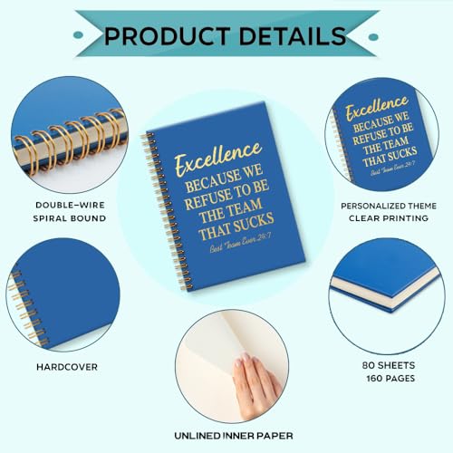 Carnet à spirale bleu Excellence de 160 pages blanches pour vos notes