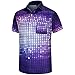 KYKU Mens Disco Button Down Shirt 70s Adult Costumes Short Sleeve Multicolored