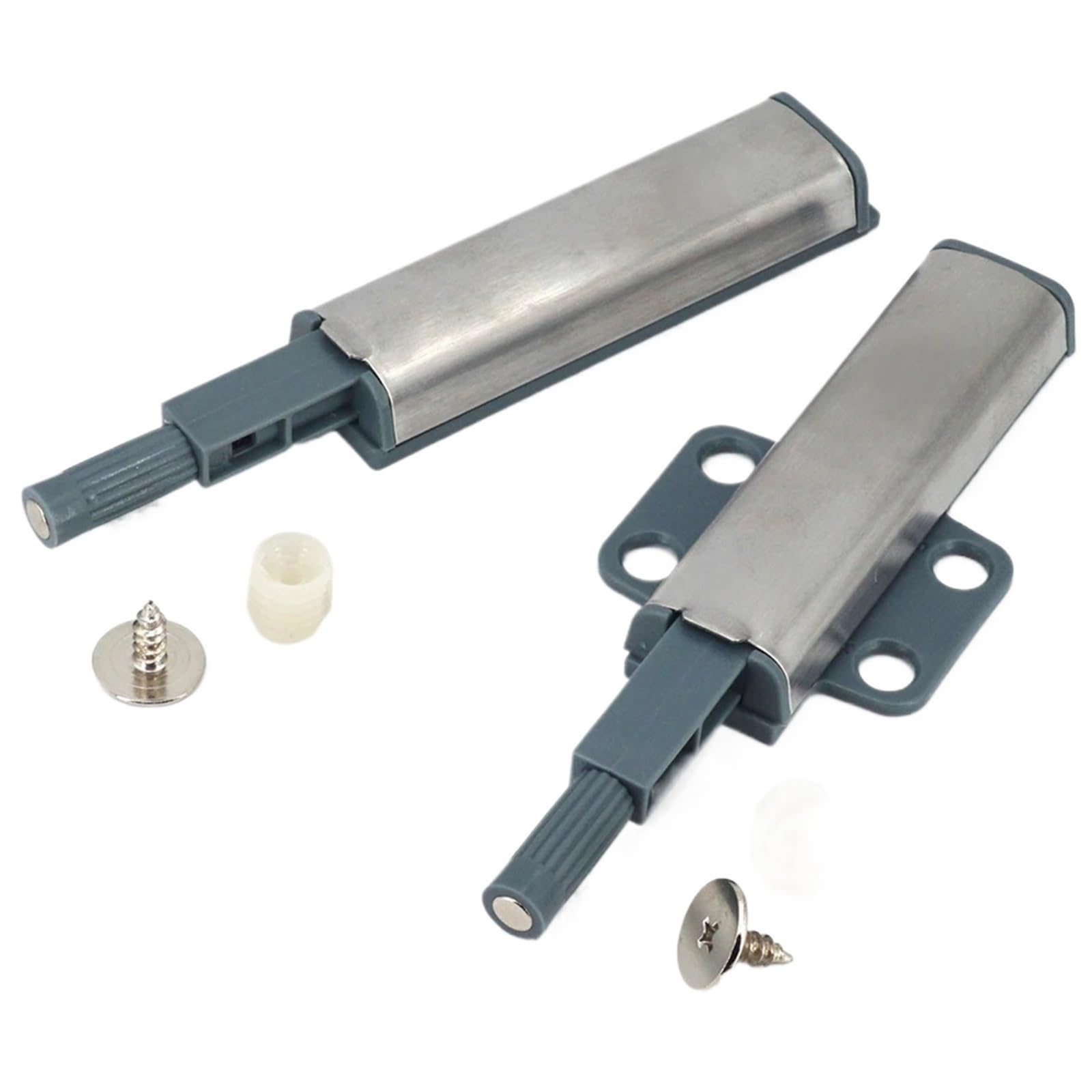 10pcs Magnetic Push Latch Touch Door Catch to Open Cabinet Damper Buffer Hardware Stainless Steel for Cabinets and Bookcases