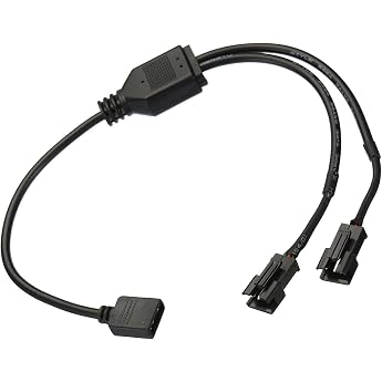 sourcing map ARGB Splitter 5 V 3 Pin to SM 3 Pin Male Extension Cable