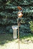 amicaso Regenmesser lustiger Rabe mit Regenschirm Gartendeko Niederschlagsmesser Wetterstation Metall