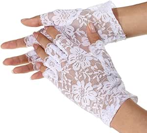 Mitaines En Dentelle Pour Femme - Courtes, Motifs Floraux - Pour Mariage, Thé, Occasions élégantes