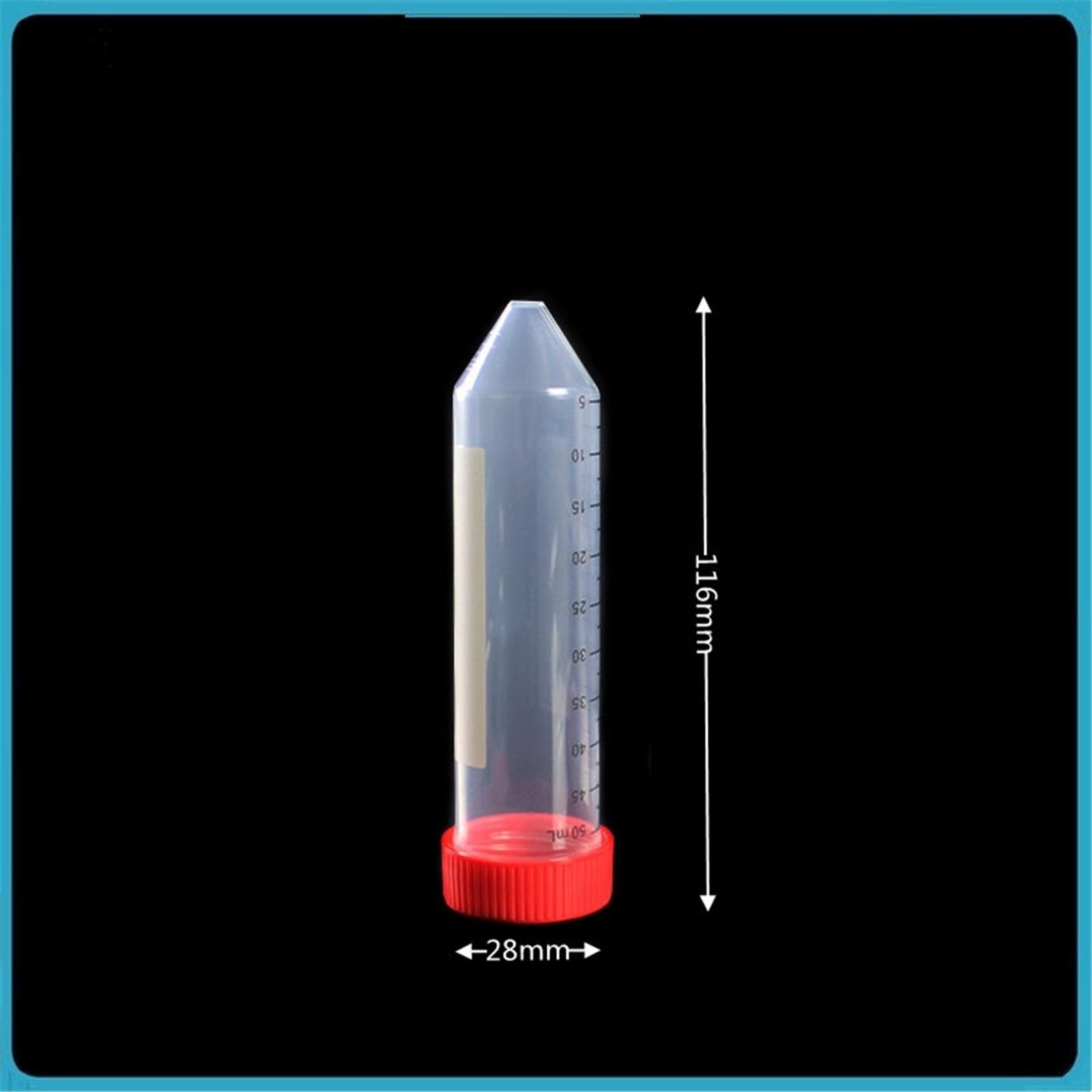 Probówka wirówkowa 50 ml, laboratoryjna, probówka PP, próbka, wolna od DNazy/RNazy, niepirogenna, stożkowe dno, 25 szt.