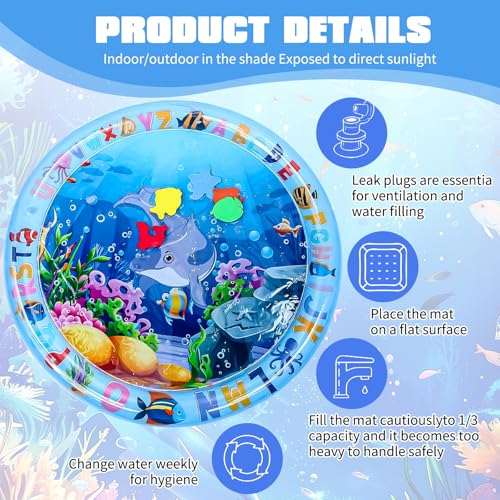 Roinaid Sensory Water Playmat Katze,Sensorische Wasser Spielmatte,Sommer Wassersensorische Spielmatte,Katzenspielzeug Wassermatte,Interaktives Spielzeug für Katzen und Hunde (65 cm)