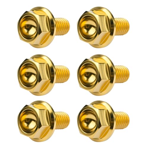 Tornillos de titanio M8 de alta gama con cabeza hexagonal externa y acabado oro 3