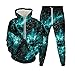 Męskie spodnie do joggingu 3D bluza niebieski wzór odzież sportowa spodnie dresowe bluza z kapturem niebieski feniks 2-częściowy zestaw, S82736281, M