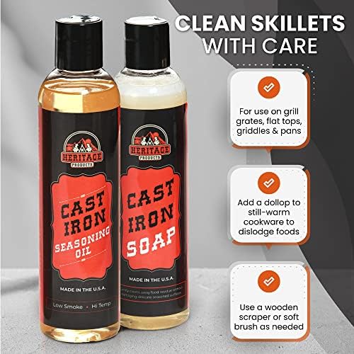 Old Timer Heritage Products Cast Iron Cleaning Kit Cast Iron Skillet