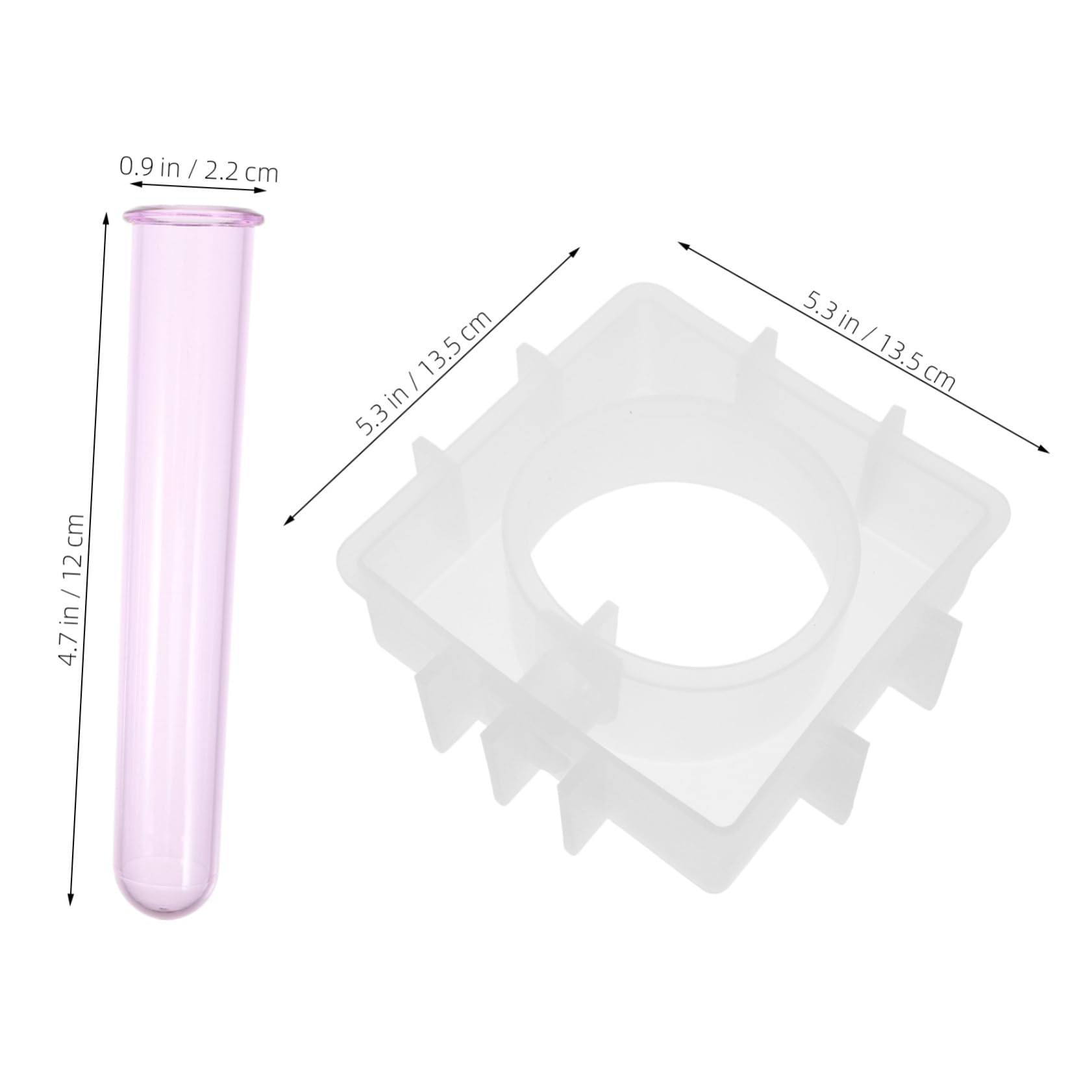 OFFSCH Test Tube Vase Base Mold 6 Piece Silicone Base Set for Acrylic Plant Vases