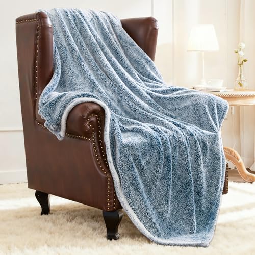 Image of Exclusivo Mezcla Plush Fuzzy Fleece Bed Blanket Queen Size, Super Soft, Fluffy and Warm Blankets Suitable for All Seasons (Mixed Teal, 90x90 Inches)