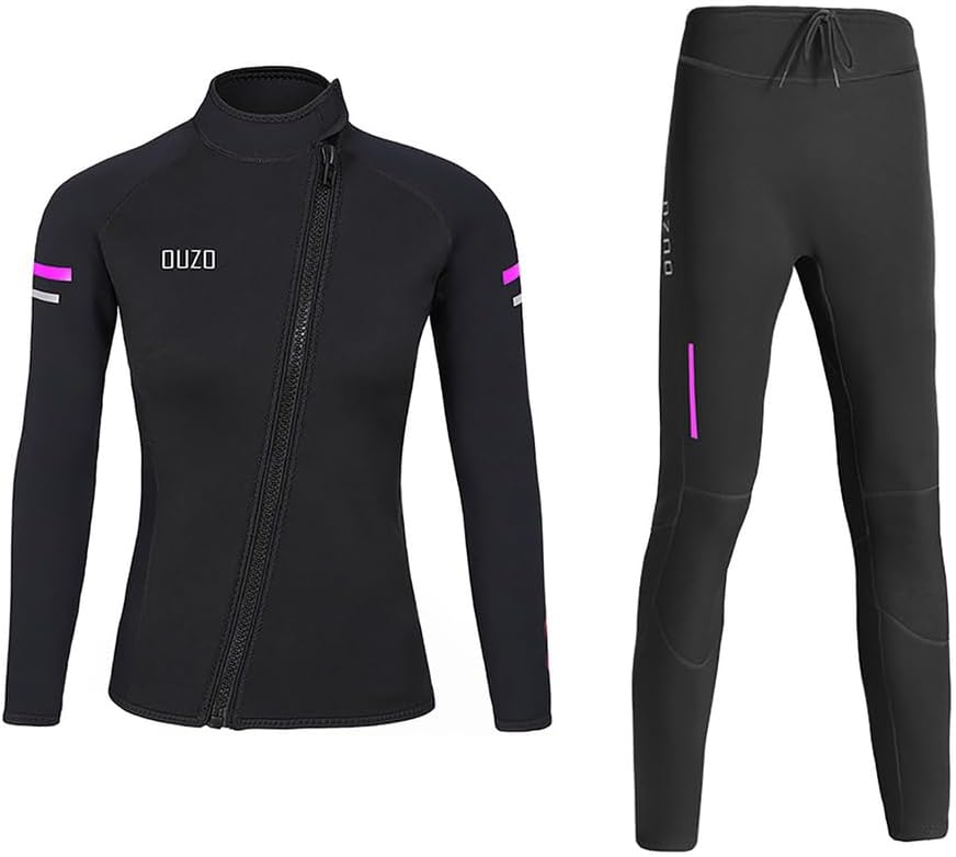 WYYHAA 1.5MM Neoprene Two Piece Wetsuit, Neoprene Surfing Bodyboarding Diving Suit for Men Women Snorkeling Scuba Diving