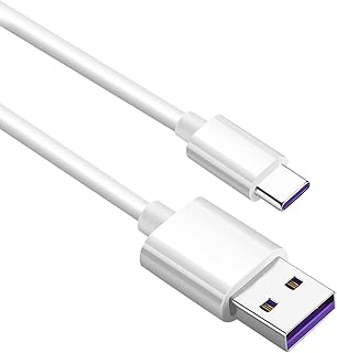 USB Type C Cable 5A Fast Charging 3FT, USB C to USB A Charger Cord Support QC 3.0 USB 2.0 480Mbps Data Transfer Compatible with Galaxy S10 S9 S21, Note 10 9,Other USB-C Device ect.-White