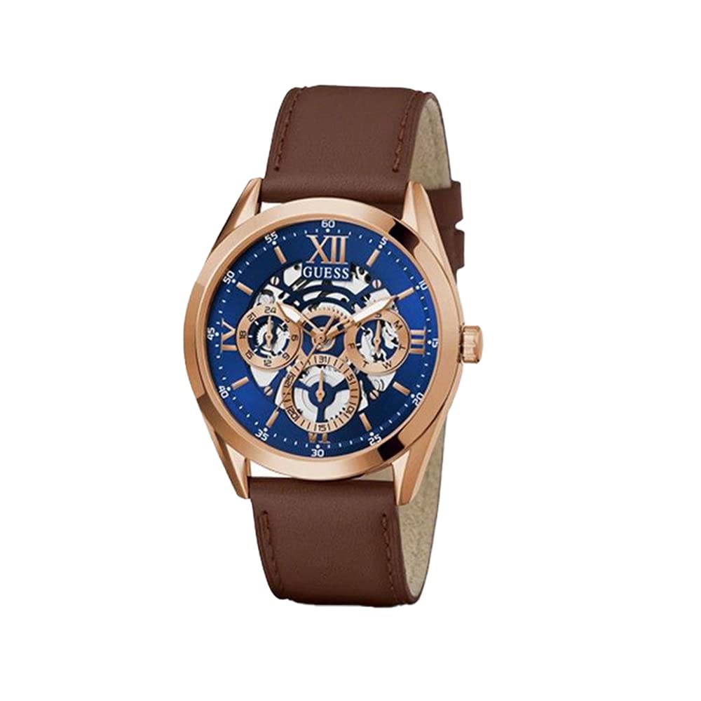 GUESS Mens 42 mm Tailor Blue Dial Genuine Leather Analog Watch - GW0389G3 (B09V56HZ37) Amazon Price History, Amazon Price Tracker
