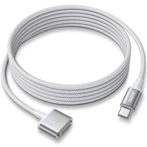 LISEN USB C auf für Magsafe 3 Ladekabel [2m 140W] Mcacbook Ladekabel Laptop Zubehör Quick Charge für Macbook Air M2 M3 M4 M5 2023/2022 MacBook Pro 13 2023 (M5 M4 M3 M2 14-16) Silbergrau