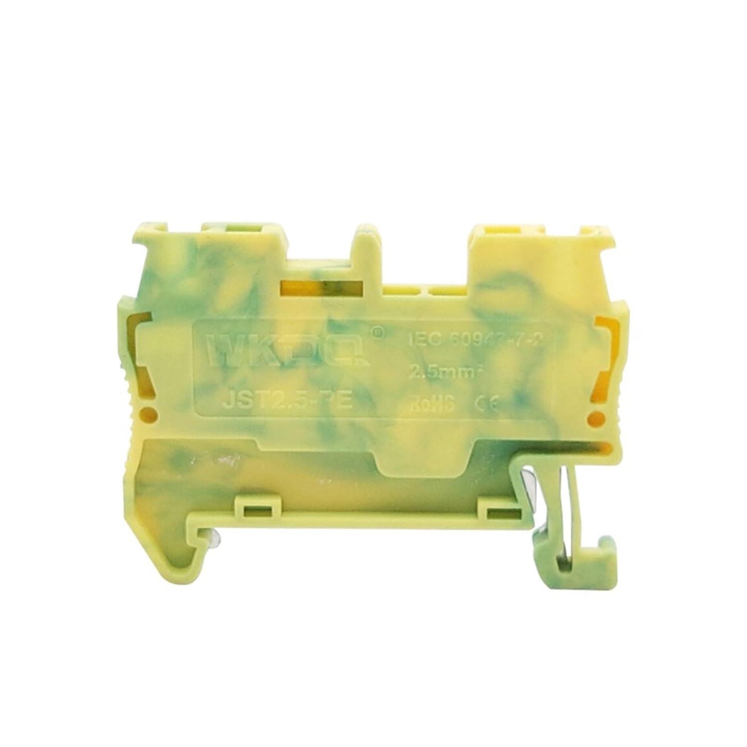 ST2.5-PE Ground Din Rail Wire Connector Terminal Block 2.5mm² Spring-cage Feed-Through Protective Earth Electric ST 2.5-PE(10 Pcs)