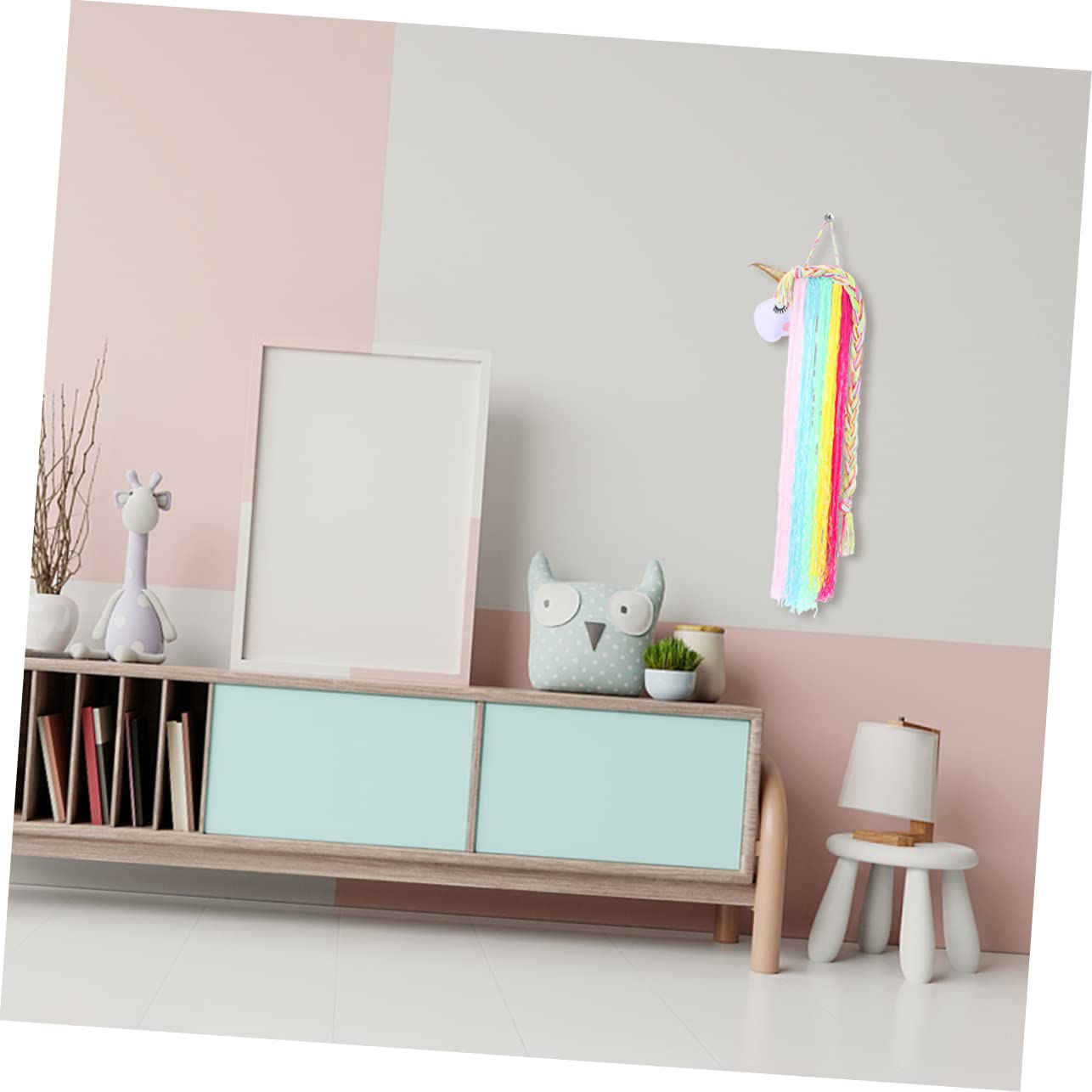 Hemoton Unicorn Hair Accessory Organizer 2 Pack Hair Clip Holder Barrette Organizer for Girls Wall Hanging Headband Decor