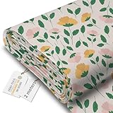 DreamRoots Tissu imperméable extérieur au metre 160 cm Largeur - Toile exterieure impermeable 100% de polyester 600D 220g/m - Tissus au metre ameublement Flower Market 2M