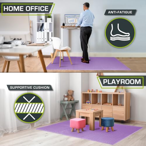 Image of ProsourceFit Exercise Puzzle Mat 1 /2-inch, EVA Interlocking Foam Floor Tiles for Home Gym, Workout Equipment, Kids Play Areas, Purple, 48 SQ FT - 12 Tiles