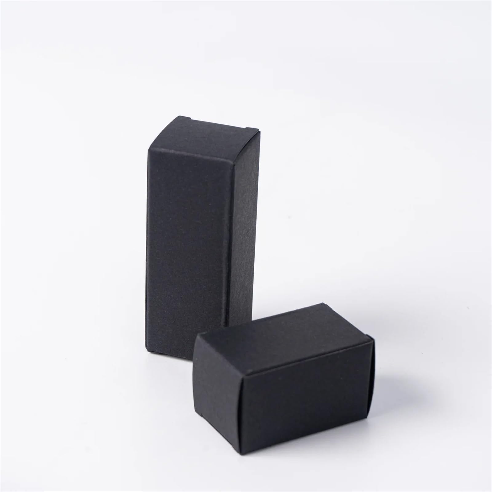 Packung Kraftpapier-Lippenstiftetuis 50 Stück rechteckige Faltschachtel aus Kraftpapier | For Kerzenbonbons(Black,7x7cm LxW,12cm H)
