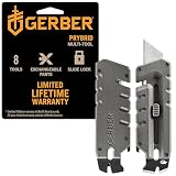 Gerber Gear Prybrid Multi Tool Utility Pocket Knife, Utility EDC Razor Knife with Retractable Box Cutter Blade and Pry Bar, Grey G10 no Clip