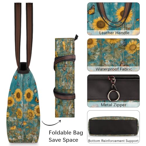 Bolso Tote con cremallera para mujer grande con bolsillos miniatura 4