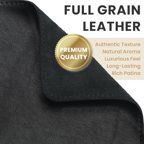 Tapete de Escritorio de Cuero Genuino Full Grain XL Negro miniatura 2