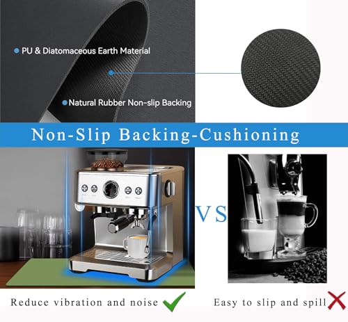 Image of Coffee Mat for Countertops ,Coffee Bar Accessories Fit Under Coffee Maker Espresso Machine, Absorbent Hide Stain Rubber Mat for Countertop ,Dish Drying Mat for Kitchen Counter (Green, 12 inchx19 inch)