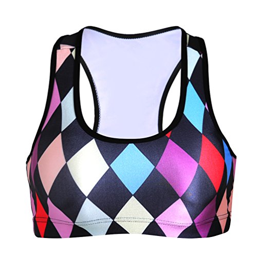 Image of Sister Amy Women's Aerobics Gym Dance Yoga Vest Printed Sports Bra Top Vest