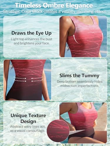 Image of American Trends Women's High Waisted Bikini Bottoms Swimming Suits Tummy Control Bathing Suits