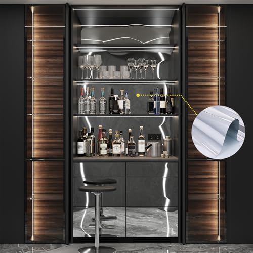 Hode Spiegelfolie Selbstklebend Silber 30x300cm, Klebespiegel für die Wand Schrank, Spiegel zum Kleben Deko, Wandspiegel Folie Selbstklebend Klebefolie Möbel Wohnzimmer Küche Basteln Modern