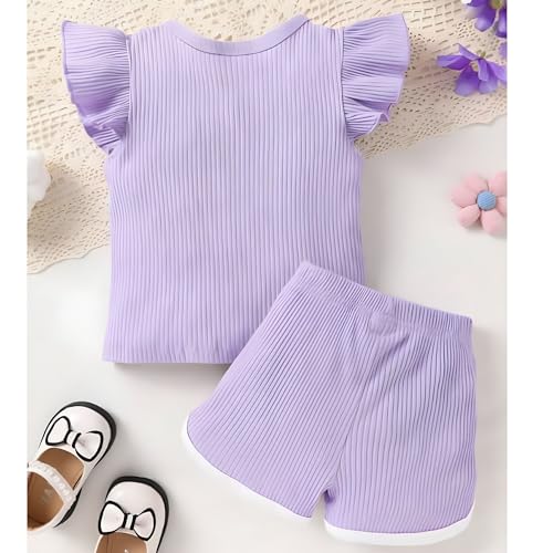 Image of 4YOU DRESSES Beautiful Cotton Blend Fabric Top and Shorts For Girls(Pack Of 2)