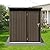 Acosure 5x4 FT Metal Outdoor Storage Shed,Lockable Garden Tool Sheds with Pitched Roof and Shutter Vents,Practical Weatherproof House for Backyard Lawn,Brown+Black