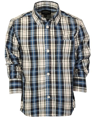 Image of Gioberti Boys Long Sleeve Button Down Plaid Checked Shirt