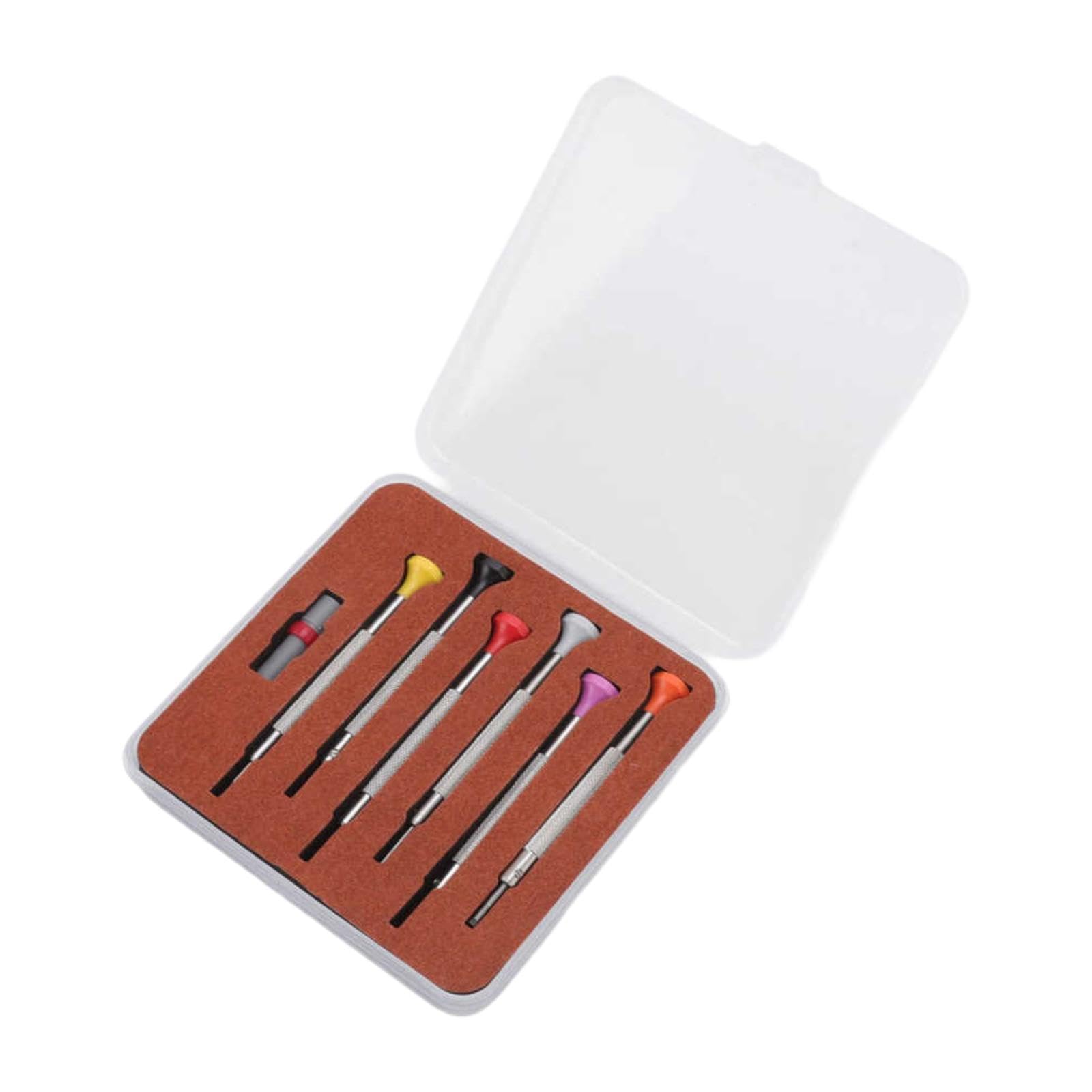 Oshhni Juego de destornilladores para relojes, herramienta de reparación de relojes, mango ergonómico, multiusos, portátil, precisión de 0,8-1,8 mm para
