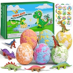 Bath Bombs for Kids with Dragon Toys Inside, Sanyi Dinosaur Toys Gifts for Kids 5-7, Dino Egg Fillers Bubble Bath Birthday Stocking Stuffers Christmas Gifts for Boys Girls Toddler