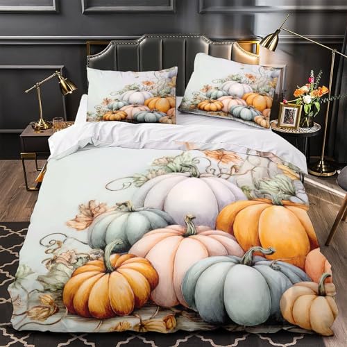 Housse de couette 200x200cm motif feuilles d'automne en microfibre - 2