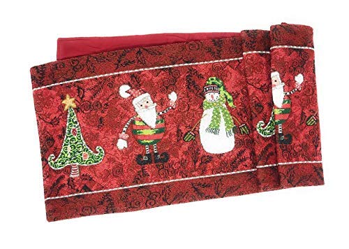 Tache Here Comes Santa Claus Antique Vintage Christmas Eve Traditional Holiday Season Red Decorative Woven Tapestry Table Runners, 13 X 72 #TOP1
