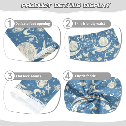 KLL Mandala Moon Sun Zodiac Toddler Girl Cotton Pants Fashion High Waisted Workout Pants Exercise3