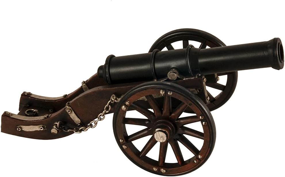 Old Modern Handicrafts Louis XIV Cannon Model - Made from Iron - A Regal Tribute to History - 11 x 5.5 x 3 Inches