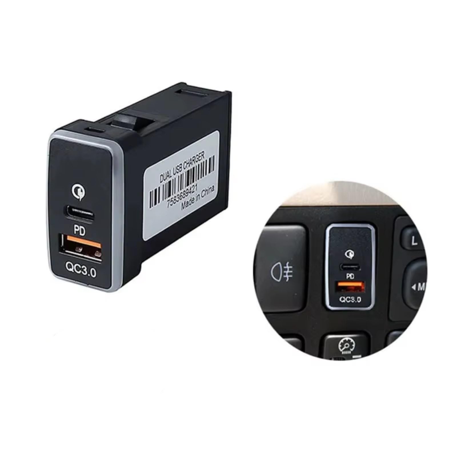 Consola USB Socket AUX Compatible Con Toyota Para Prado FJ Para LC120 Coche Para Cargador 12V/24V QC3.0 Adaptador Rápido Accesorio Teléfono Puerto USB Coche