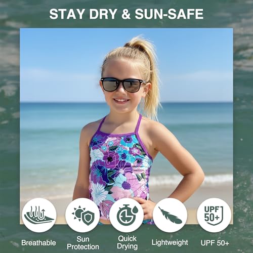 Image of Kanu Surf Girls' Melanie Beach Sport 2-Piece UPF 50+ Banded Tankini