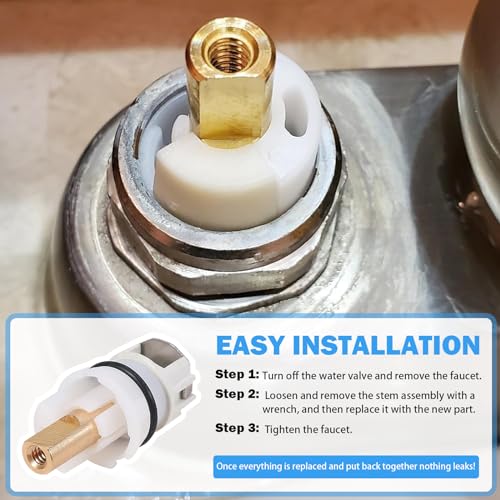 image for TOVEN-RV RP25513 Faucet Stem Assembly Kit Compatible with Delta 2-Hand