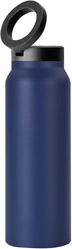 Vacuum Insulated Magnetic Water Bottle – 24oz Gym & Sport Bottle With Phone Holder | Leak-proof Magnetic Bottle For Outdoor Riding, Car & Gym