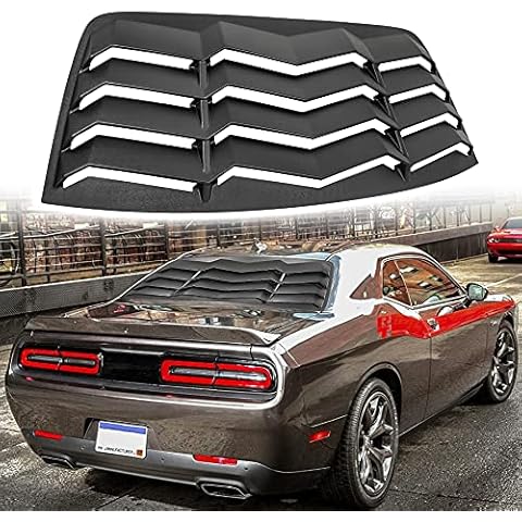ROUTEKING Rear Window Louver, Rear Windshield Sun Shade Cover Compatible with Dodge Challenger 2008-2022 2023 in GT Lambo Style, Matte Black ABS Material, Anti-Peeping and Shade Cover