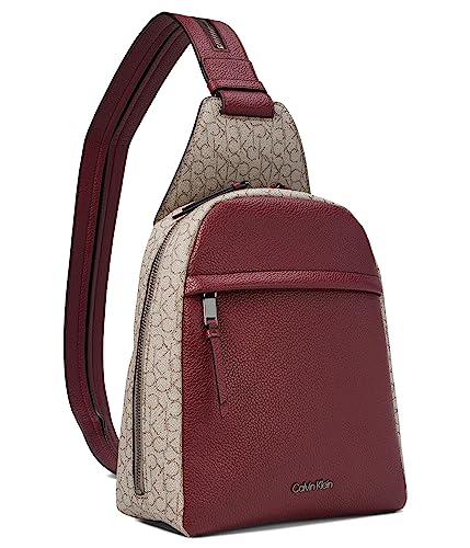 Calvin Klein Mia Backpack Mini Textured Almond/Taupe/Deep Rouge One Size