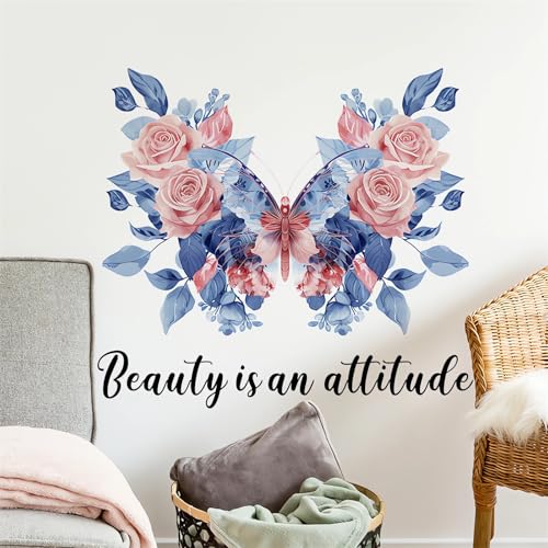 Vinilo Decorativo Azul Mariposa Rosa 40x60 cm sacinora miniatura 6