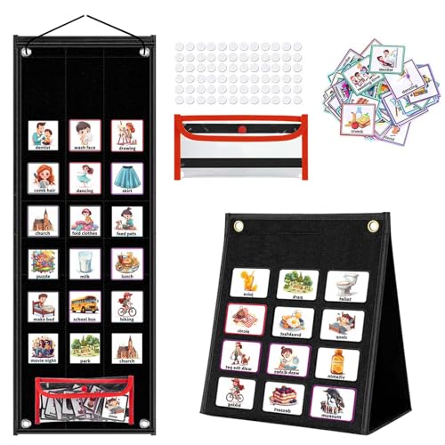 Outil d'aide à l'apprentissage et calendrier visuel enfant avec 96 cartes d'image